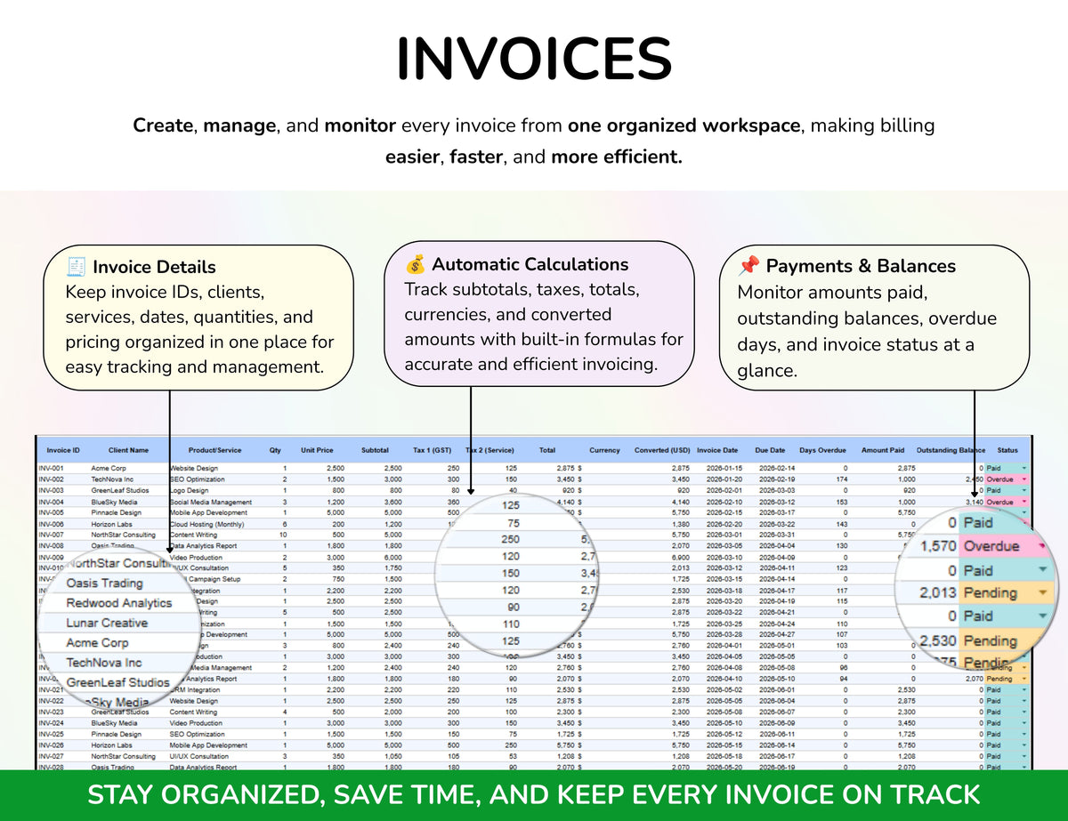Invoice Tracker Google Sheets Invoice Generator Spreadsheet