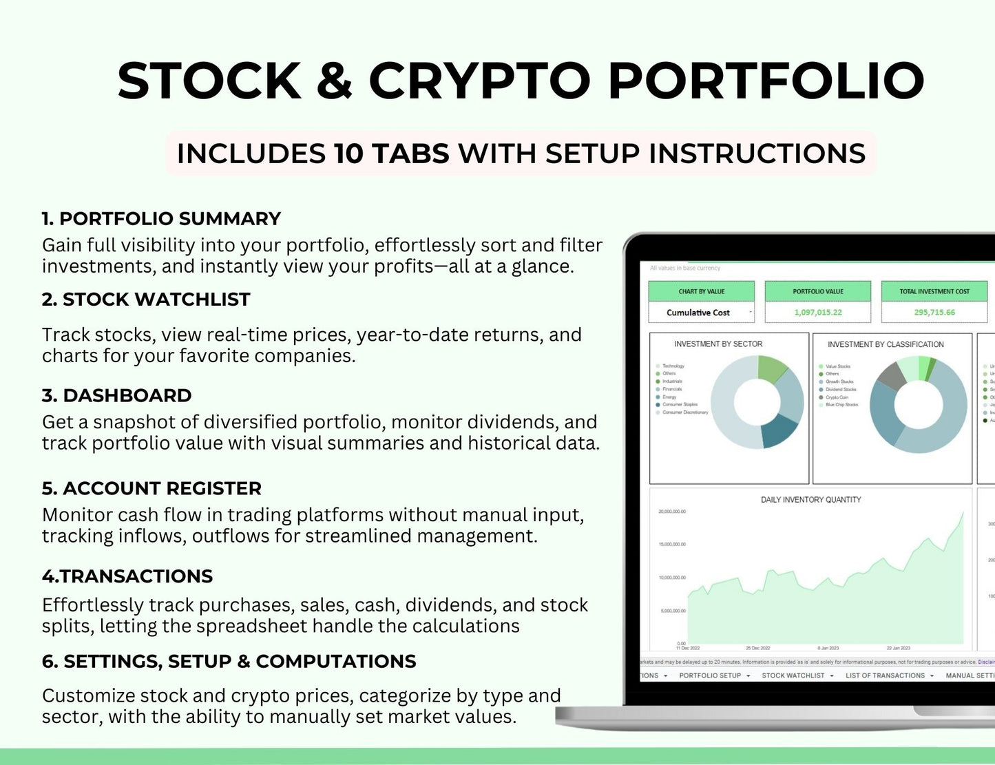 Stock Portfolio Tracker Spreadsheet