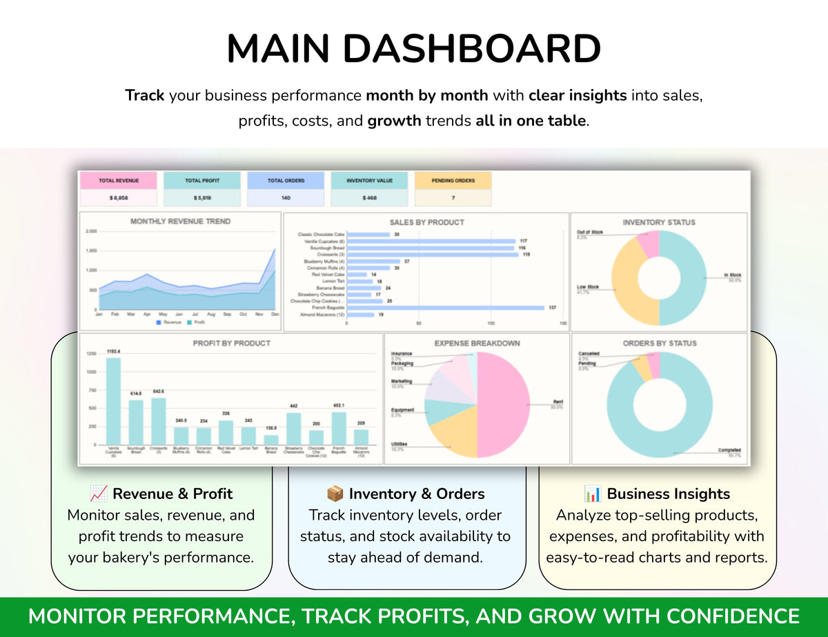 Bakery Planner Business Spreadsheet Recipe Cost Calculator