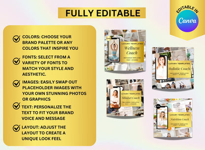 Life Coach Social Media Templates Bundle Master Resell Rights