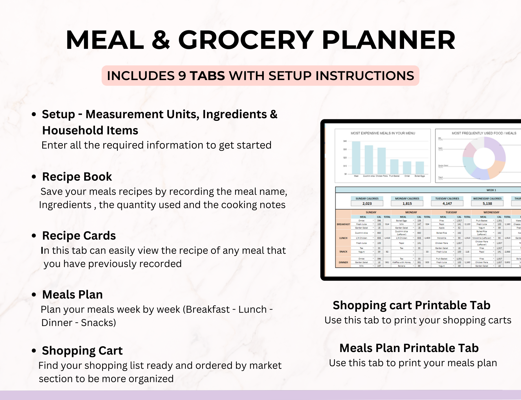 Reselling PLR Grocery Solutions, PLR Kitchen Organization Tools, Meal Planning, THE ULTIMATE MEAL AND GROCERY PLANNER, PLR Meal Planner Google Sheets,