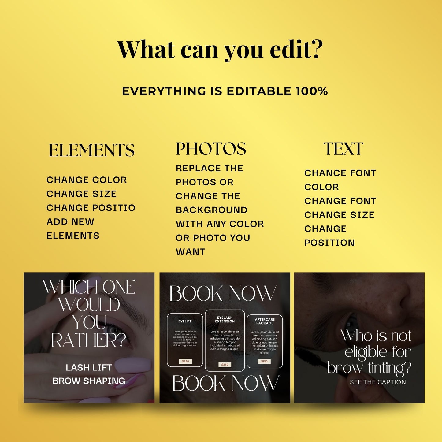 Lash Lift Templates | Lash Tech Social Media Post