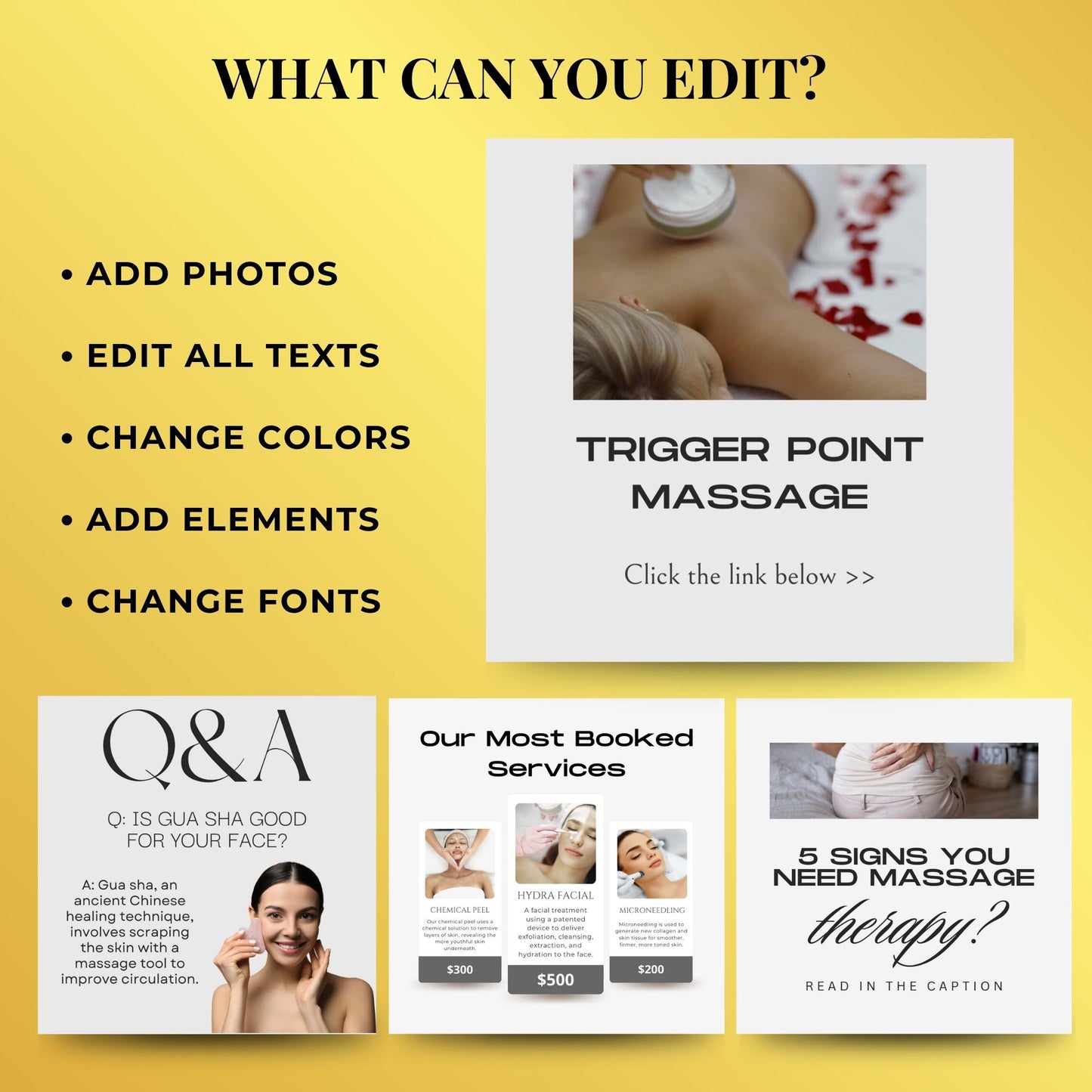 Massage Templates | Massage Therapy Social Media Templates