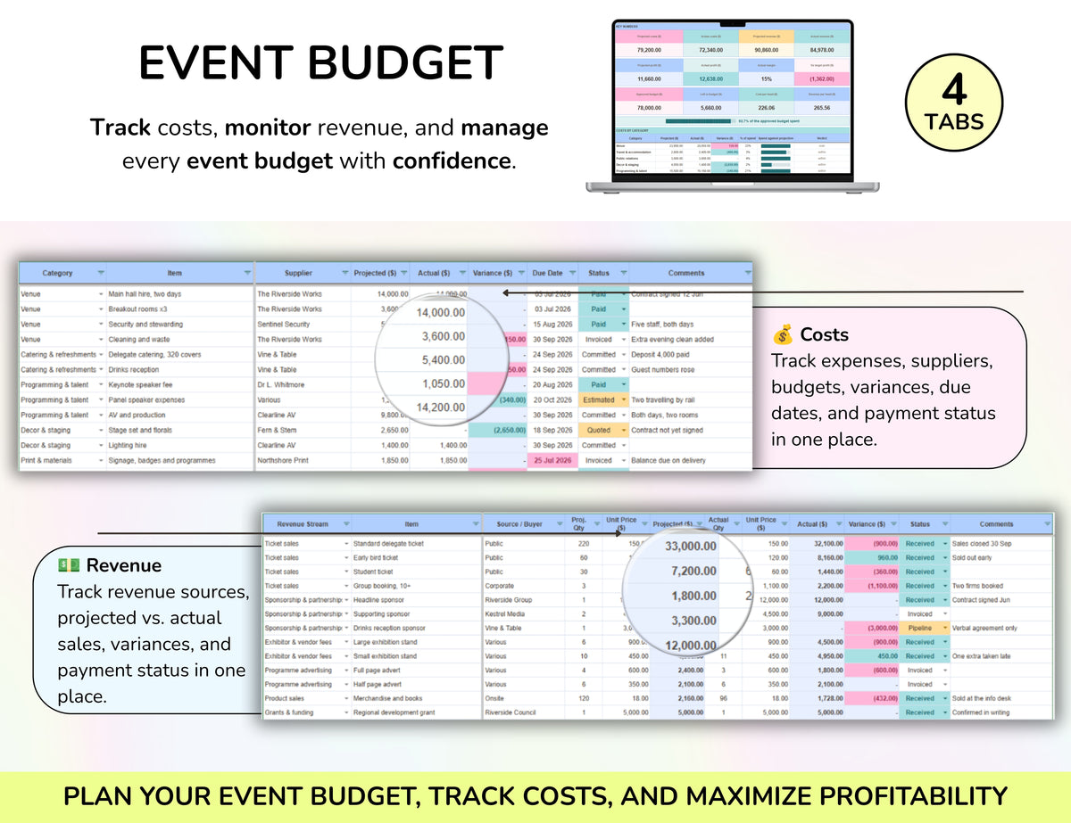 Event Planning Business Template, Party Planner, Event Management