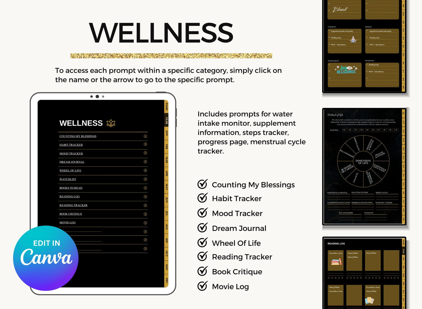 Dark Digital Planner to Resell [ Free Gift ]