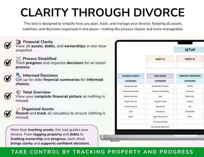Divorce Planner Spreadsheet Asset Division Financial Settlement
