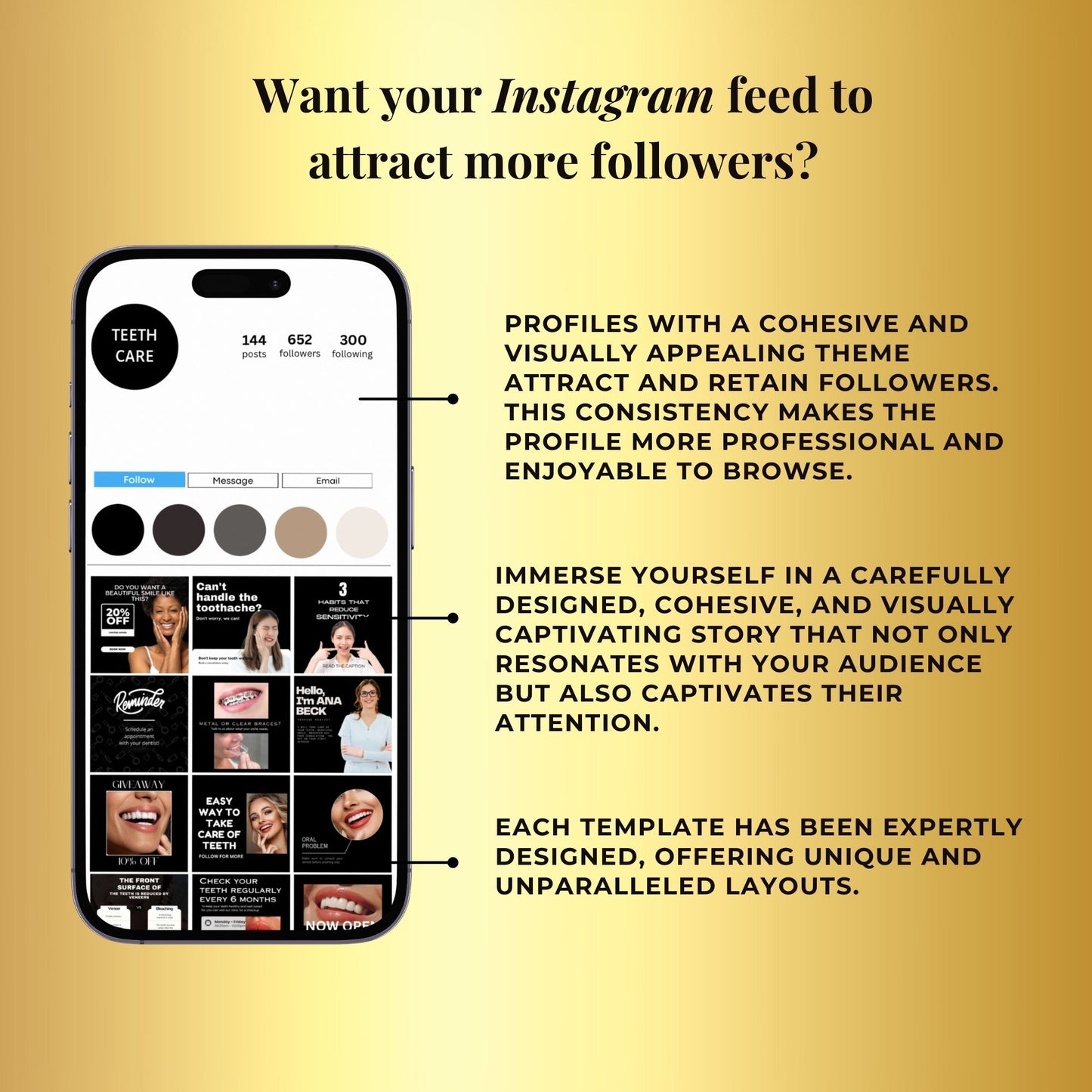 60 Teeth Whitening Social Media Post Template | Tooth Gem Instagram Templates