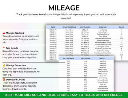 Notary Planner Notary Public Business Tracker