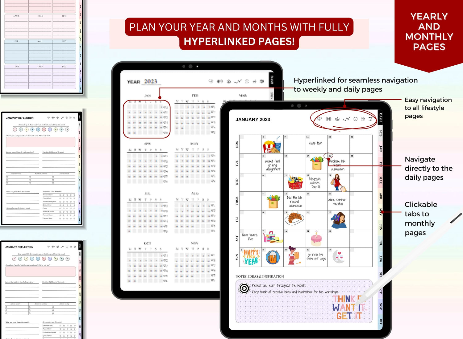 Daily Planner, Yearly Planner, Weekly Planner, Planner, Notability Planner Digital Planner iPad, Goodnotes Planner iPad Planner, Digital Planner, Digital Journal, Digital Download
