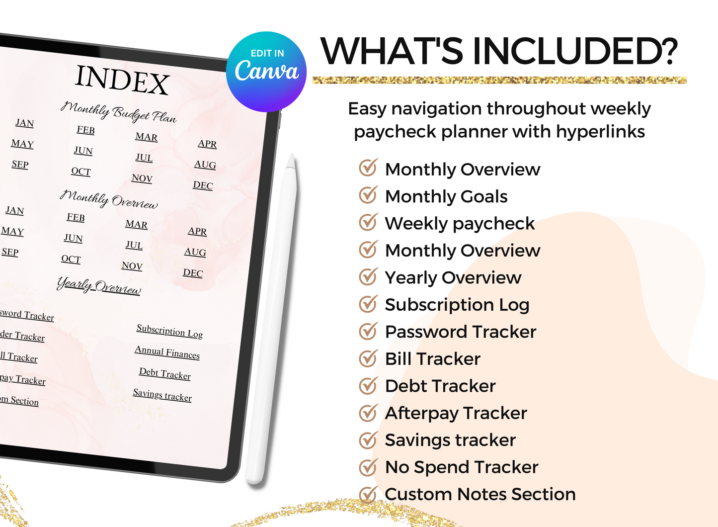 PLR Resell Budget Planner Digital Budget Planner| BI weekly budget Planner |Digital PLR| Plr Planner, Canva Editable