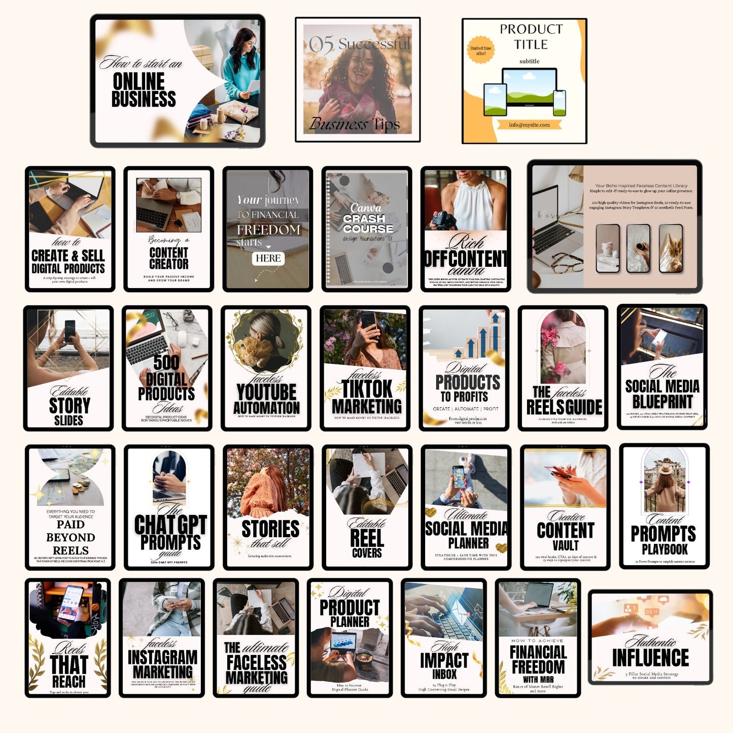 PLR Ebooks Faceless Marketing Complete Digital Bundle with Master Resell Rights