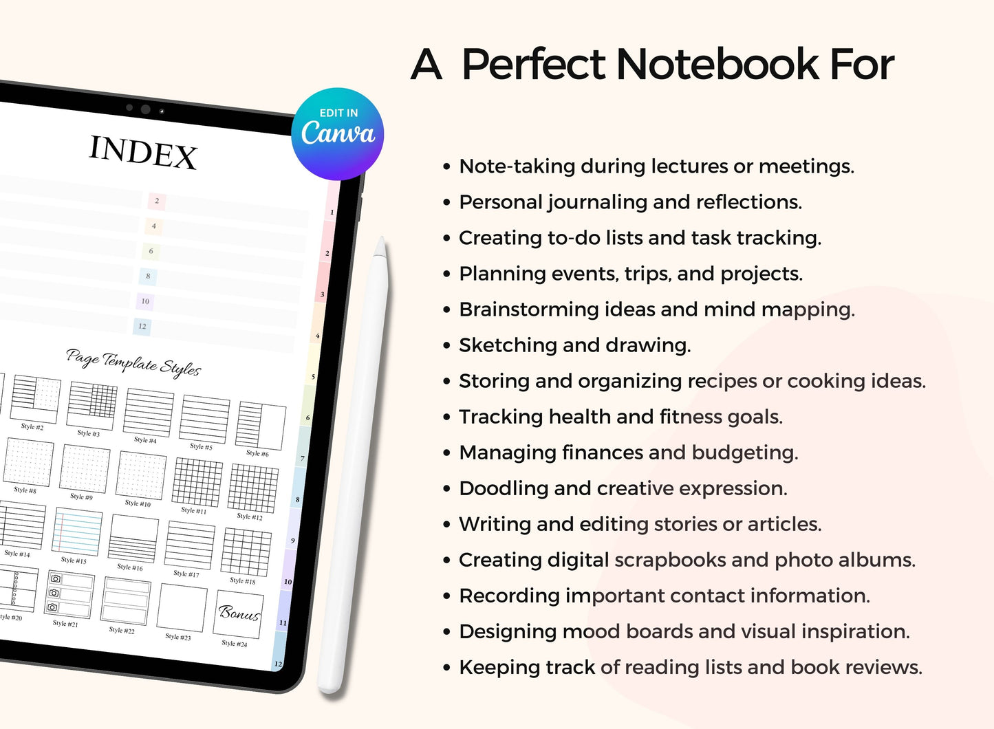 PLR Hyperlinked, PLR Digital Products, PLR Digital Planner, PLR Canva, PLR Bundle, Notebook Student, GoodNotes, Digital Student Notebook