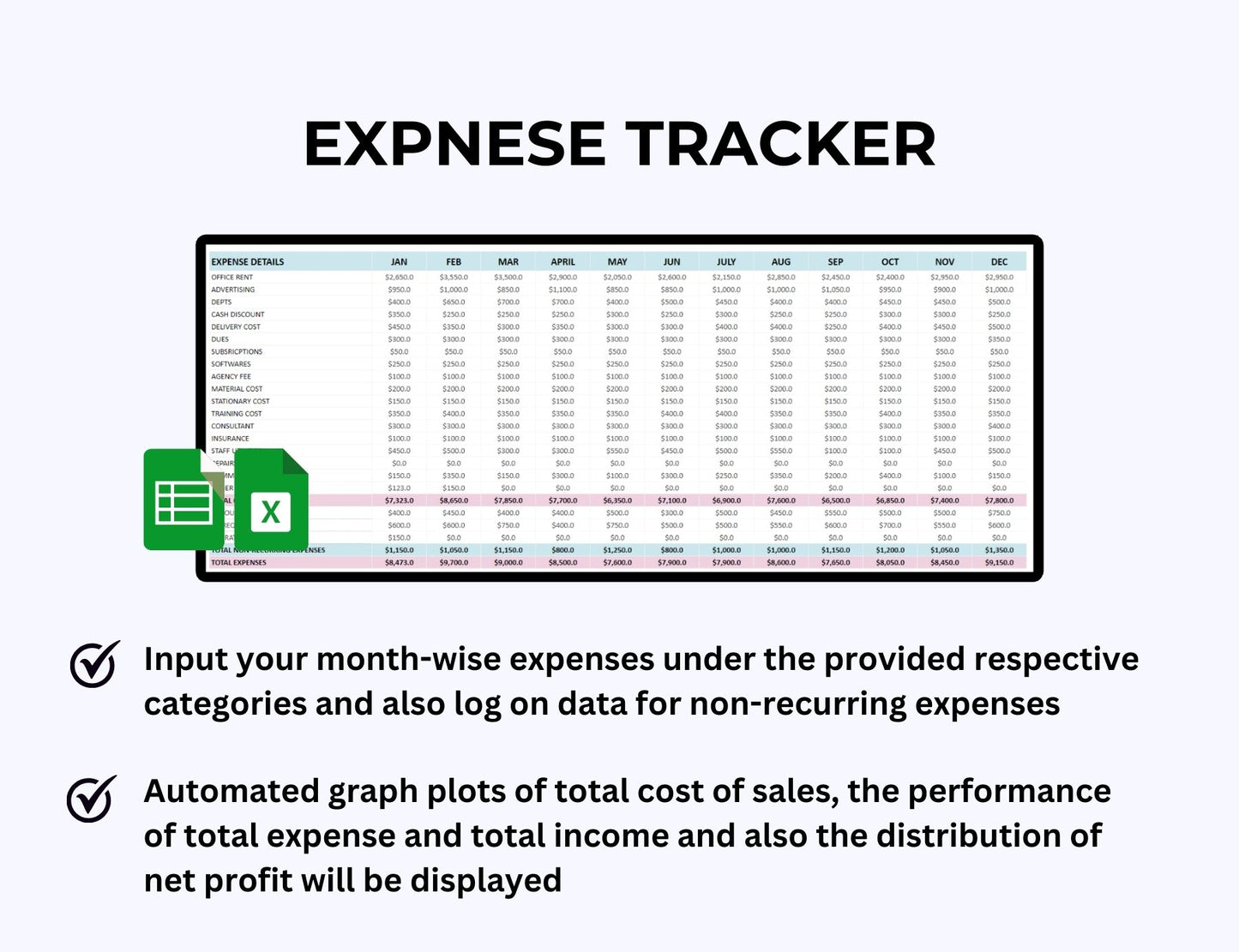 Profit and Loss Statement Spreadsheet