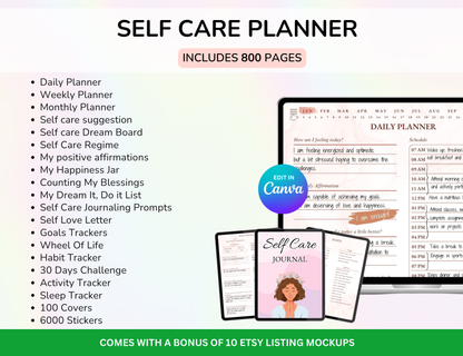 Girl Planner, Boss Babe, Planner Girl, Self Care, Girl Ebook, Digital Planner, Goodnotes Planner, Ipad planner, Faceless Reels, Monthly Planner, self care journal,