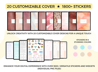 PLR Resell Undated Digital Planner, Daily Planner, Hyperlinked Journal PLR Journal Canva Editable Commercial Use Resell Rights