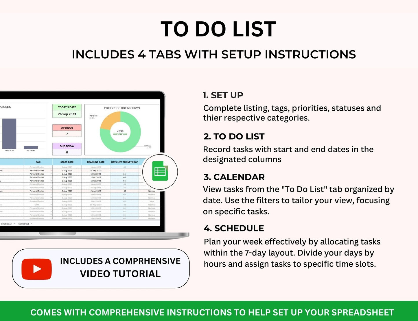 Productivity Spreadsheet Bundle with Master Resell Rights