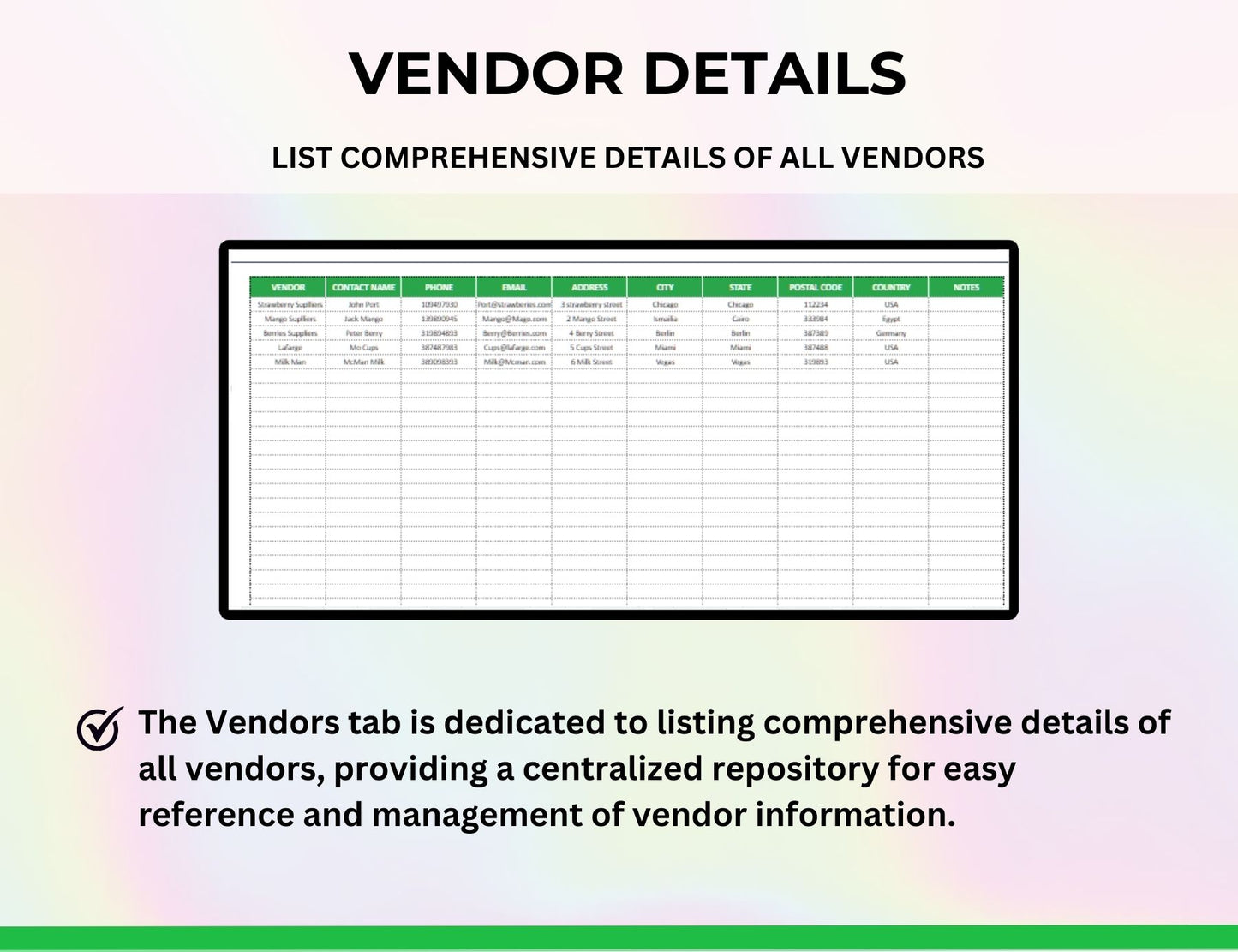 Inventory Stock Tracker Spreadsheet