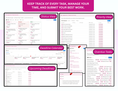 Pink Notion Girl Student Planner