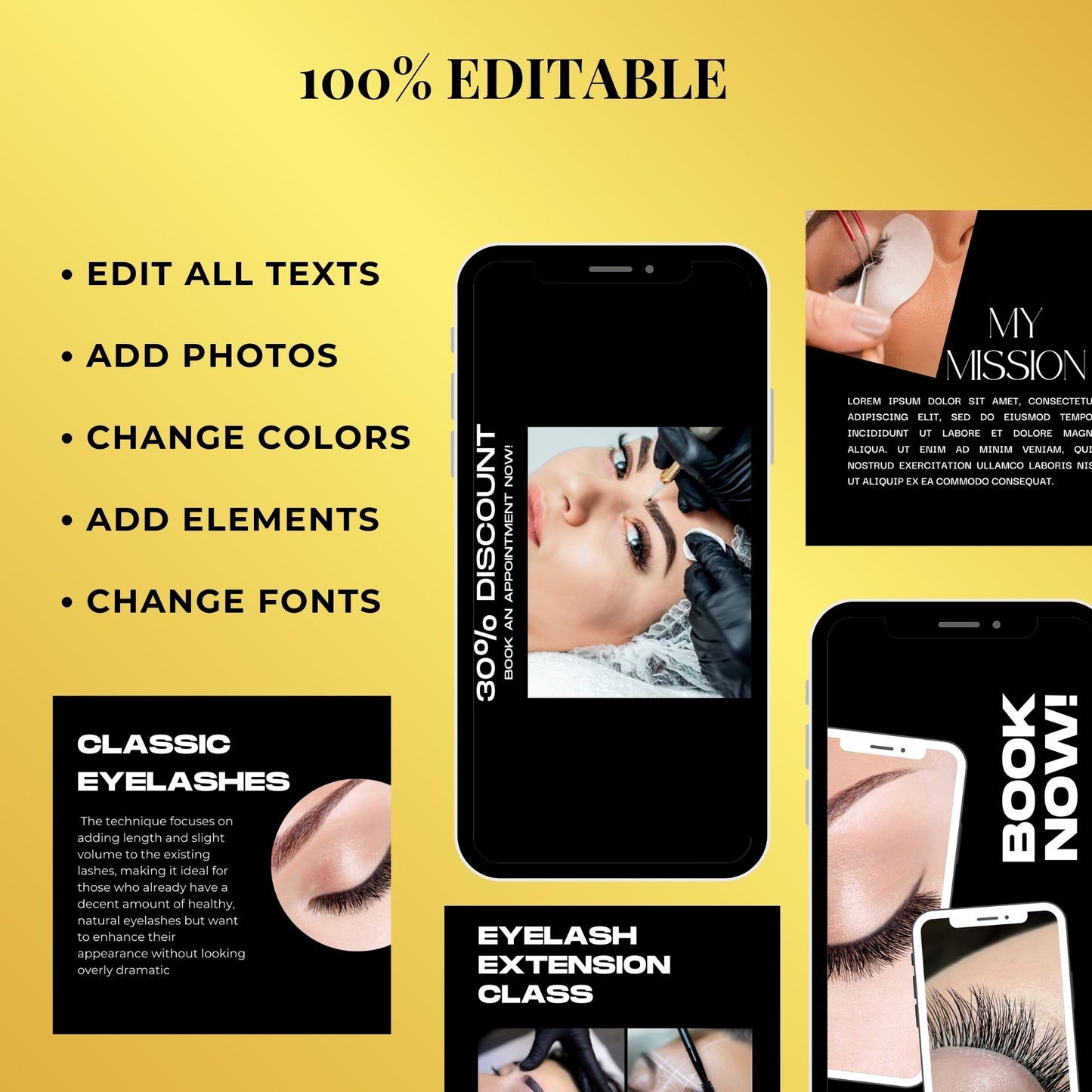 Lash Tech Templates | Lash Extension Instagram Templates