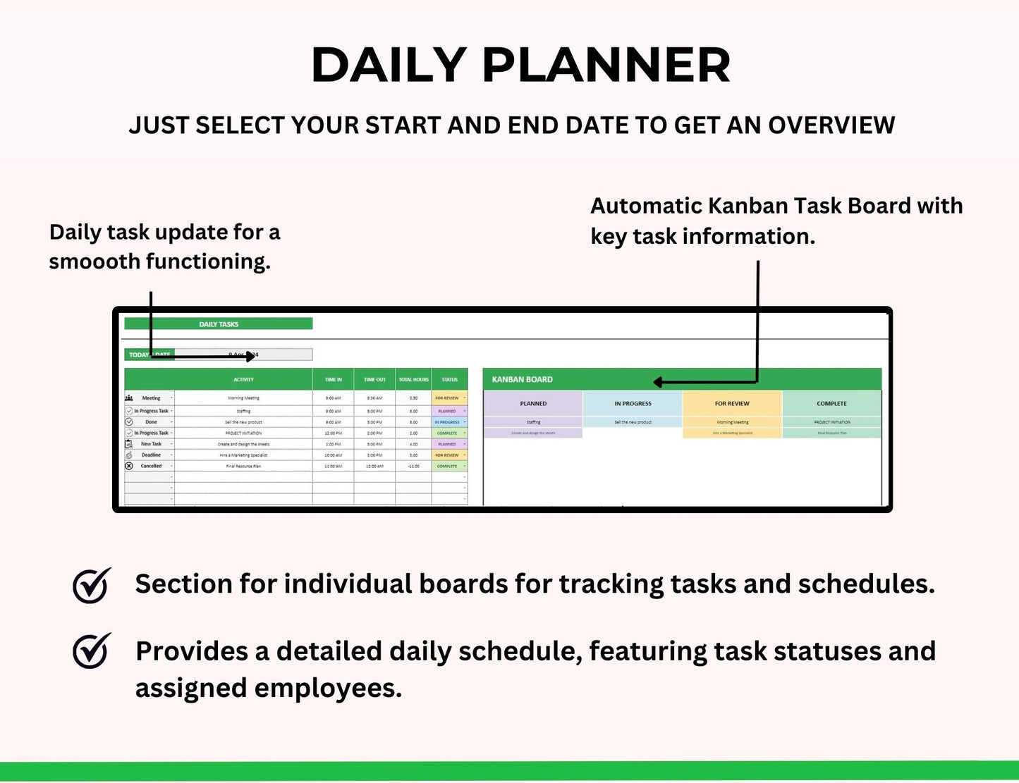 Project Management Spreadsheet Template with Gantt Chart