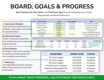 Clinical Hours Tracker Spreadsheet Residency Hours Sheet Supervision