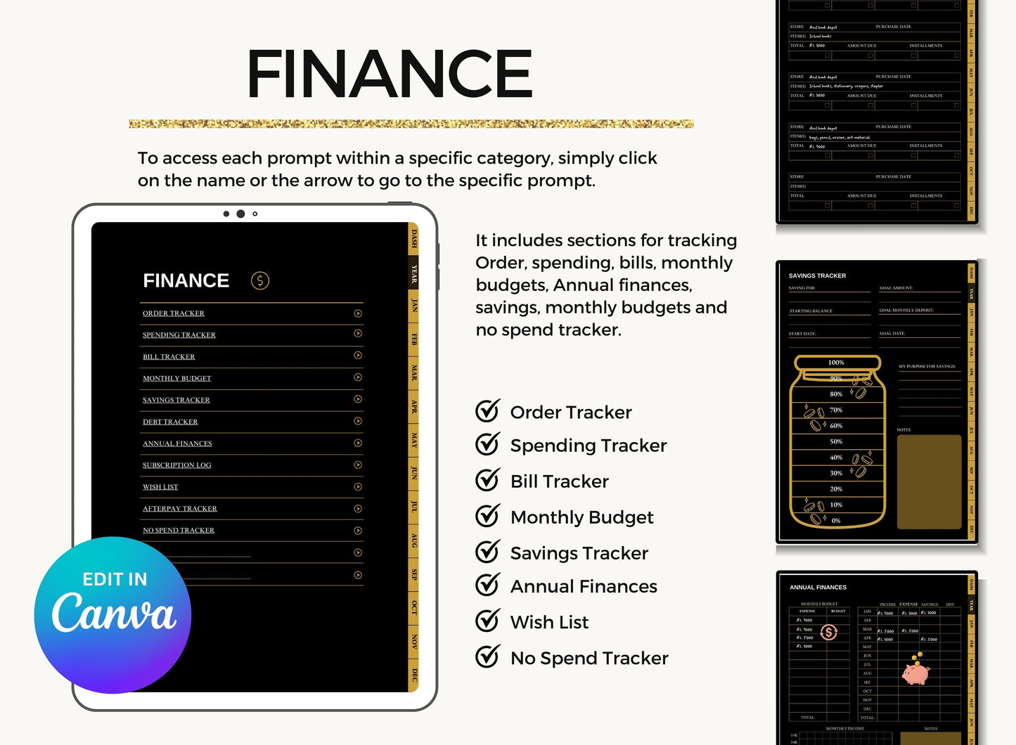 Dark Digital Planner to Resell [ Free Gift ]