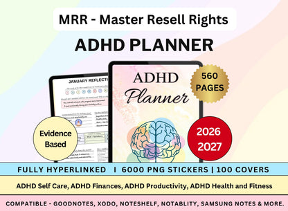 ADHD Digital Hyperlinked Planner