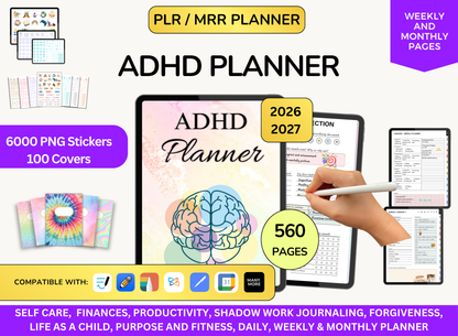 GoodNotes planner, financial planner, expense tracker, Etsy ADHD planner, digital planner