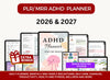 ADHD 2026 - 2027 Neurodivergent Hyperlinked Planner with MRR Rights