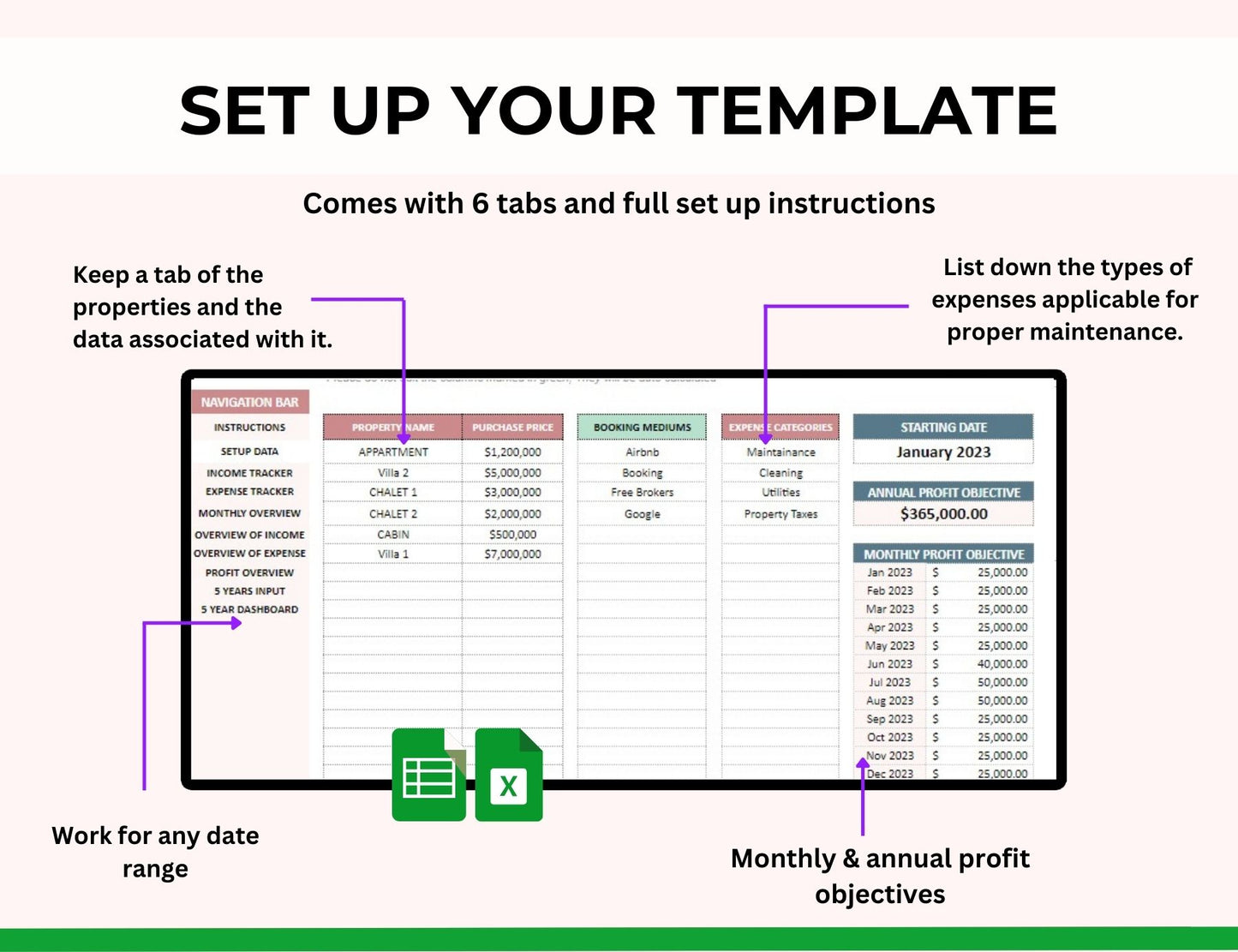 AirBNB Rental Income and Expense Spreadsheet