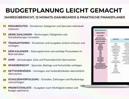 Finanzplaner Excel Google Sheets Haushaltsbuch Budgetplaner
