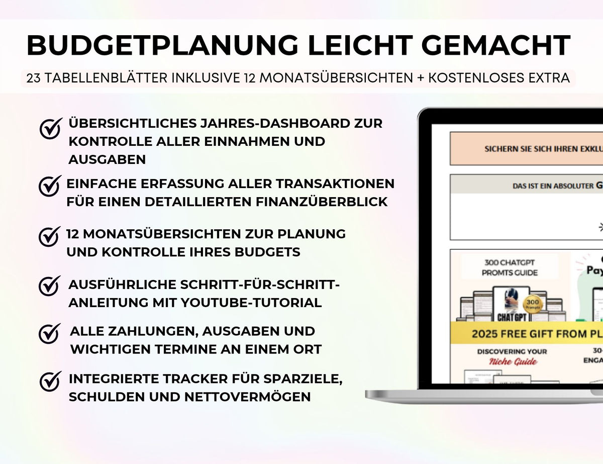 Finanzplaner Excel Google Sheets Haushaltsbuch Budgetplaner
