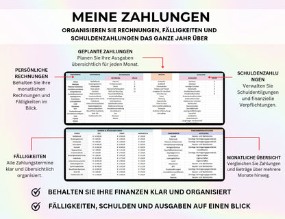 Finanzplaner Excel Google Sheets Haushaltsbuch Budgetplaner