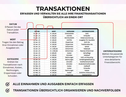 Finanzplaner Excel Google Sheets Haushaltsbuch Budgetplaner