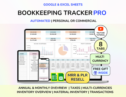 Bookkeeping Spreadsheet Accounting Template