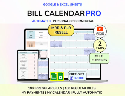 monthly bill tracker, Google Sheets Spreadsheet, google sheets, Budget Expense, Bills Checklist,