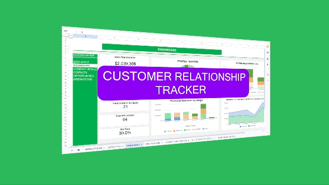 Customer Relationship Management CRM Tracker Excel and Google Sheets