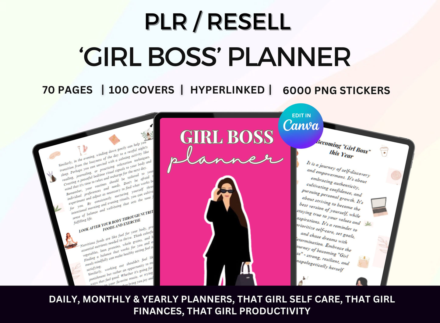 PLR Girl Planner Resell Planner with Master Resell Rights