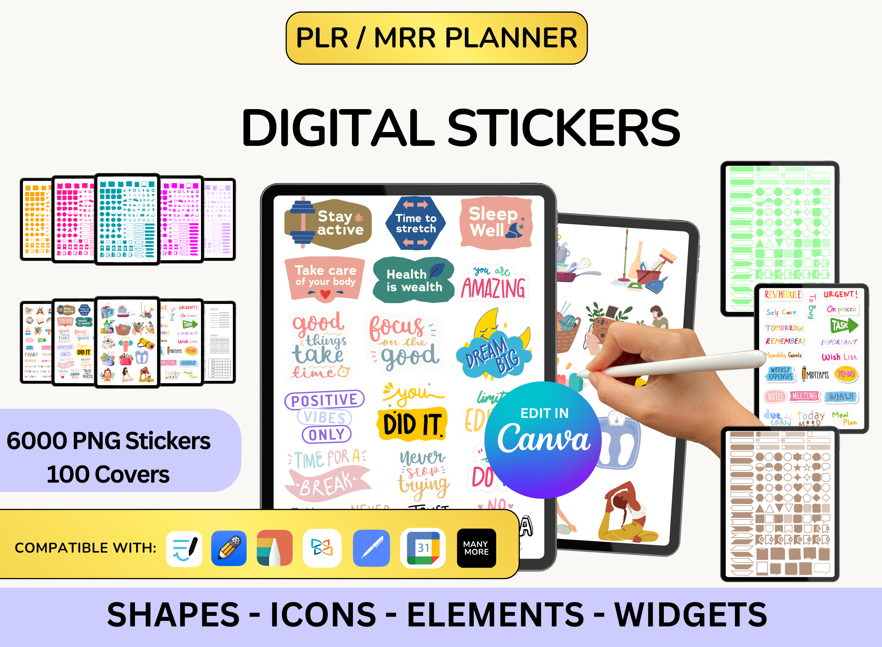 Complete Sticker Digital Digital Stickers, Planner Stickers, Digital Icons [ FREE GIFT ...