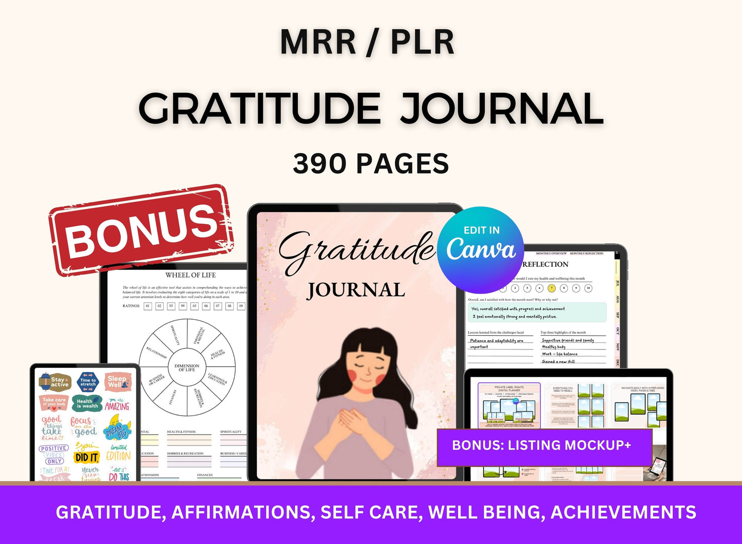 PLR Journal Gratitude Planner Private Label Rights