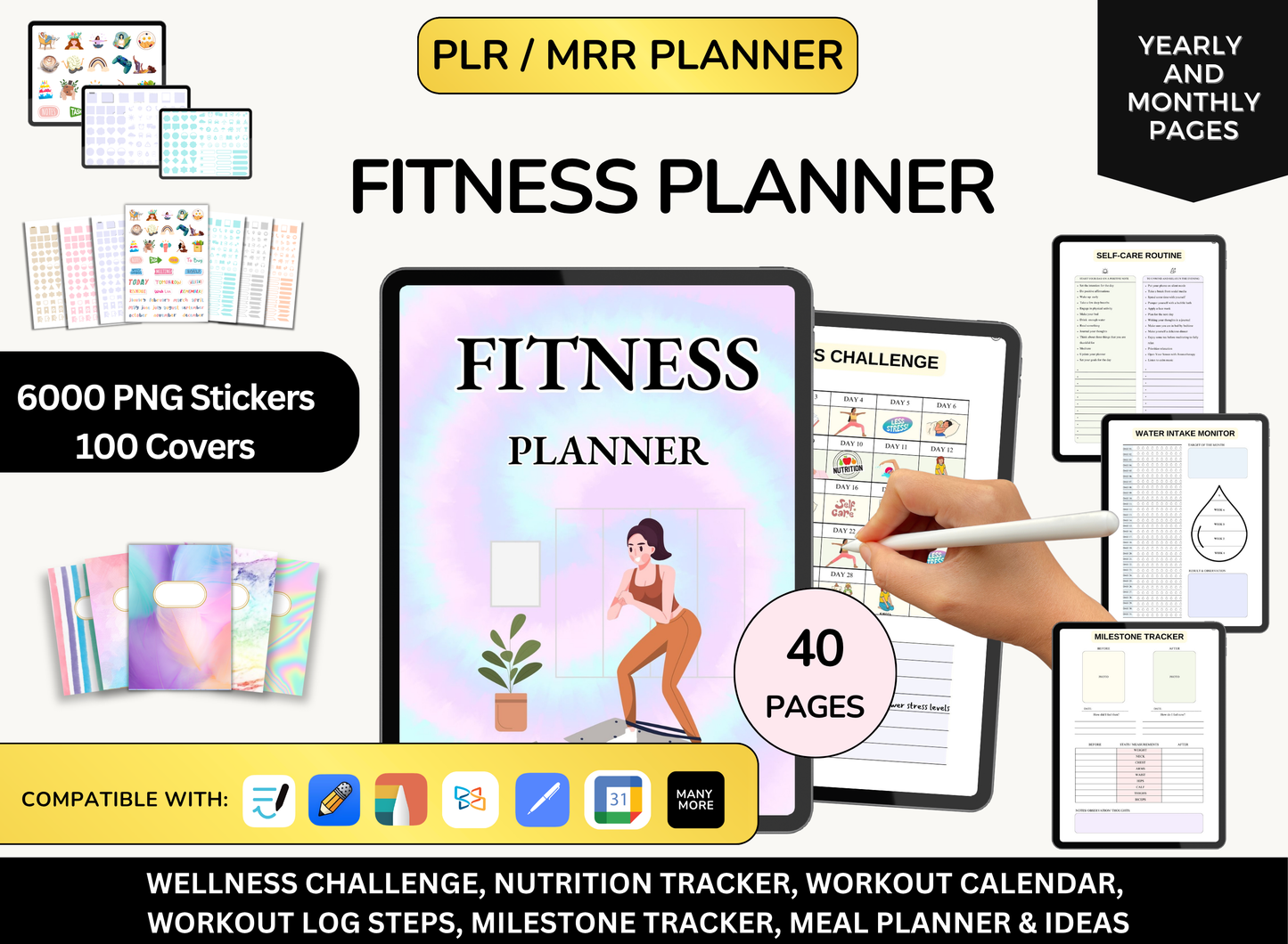 PLR Fitness Planner, Fitness Log, Fitness Planner Printable, Fitness Journal, Workout planner, Exercise planner, Health Planner
