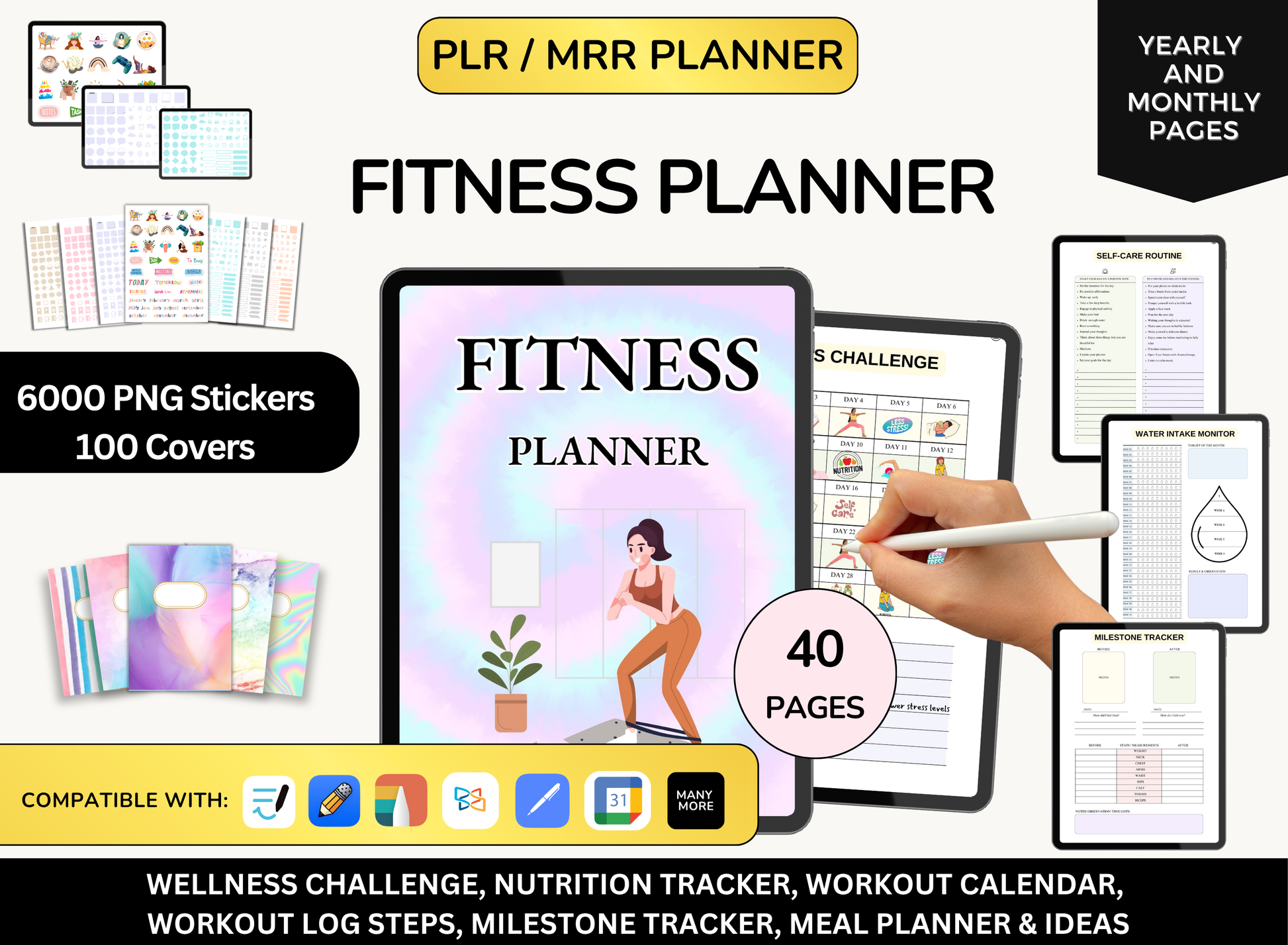 PLR Fitness Planner, Fitness Log, Fitness Planner Printable, Fitness Journal, Workout planner, Exercise planner, Health Planner