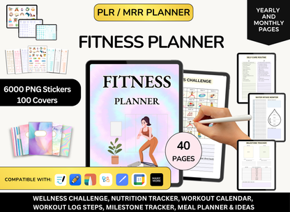PLR Fitness Planner, Fitness Log, Fitness Planner Printable, Fitness Journal, Workout planner, Exercise planner, Health Planner