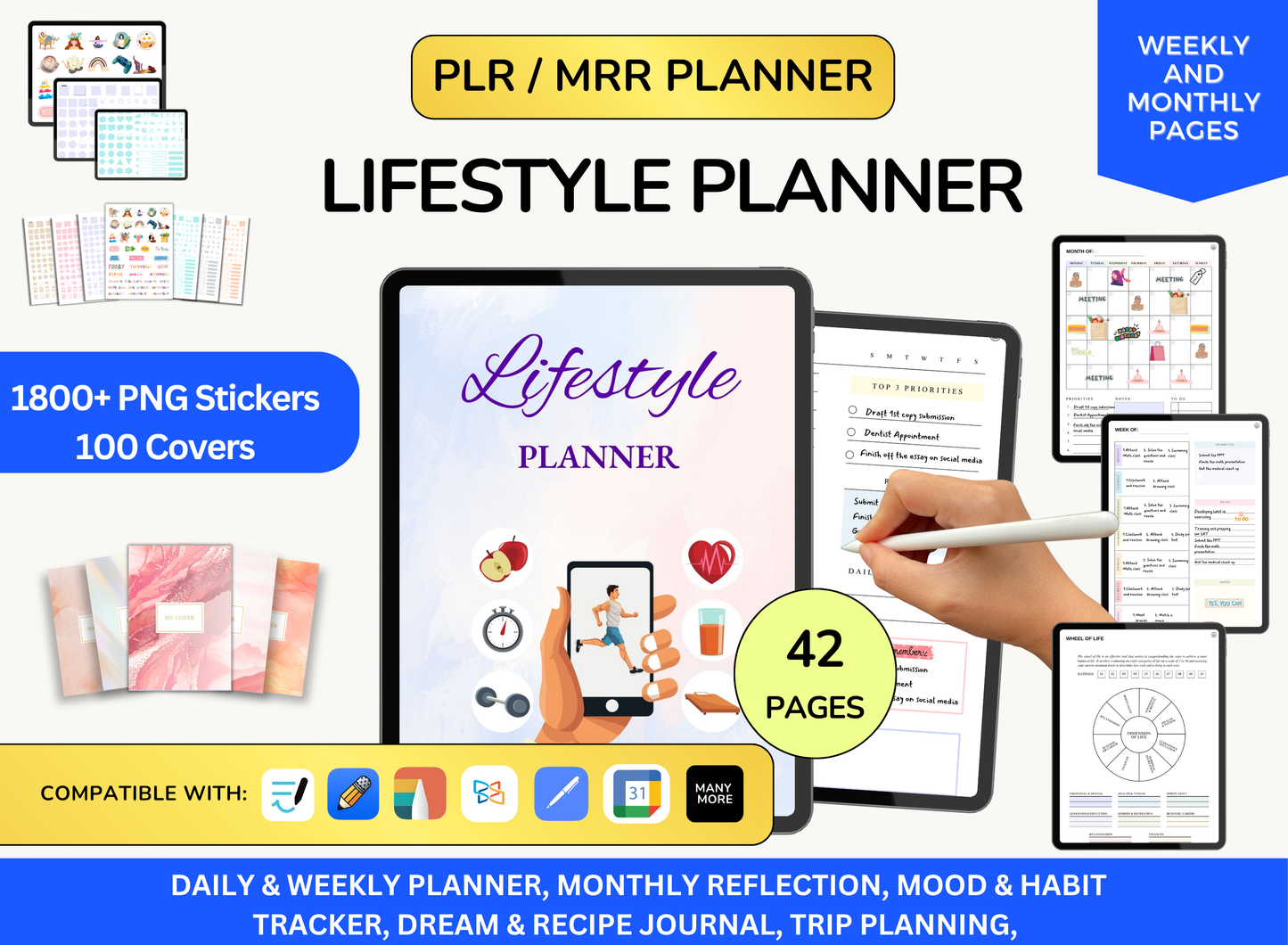 PLR Lifestyle Digital Planner, Resell Rights Canva Journal PLR Templates, Lifestyle Plr, PLR Planner Plr Digital Planner Plr Journal
