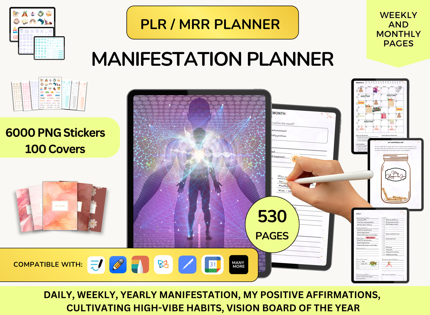 Plr Manifestation Planner, Resell Journal, Master Resell Rights, MRR Journals, Resell Planners, PLR Digital Planner Done for You DFY