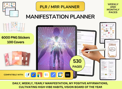 Plr Manifestation Planner, Resell Journal, Master Resell Rights, MRR Journals, Resell Planners, PLR Digital Planner Done for You DFY