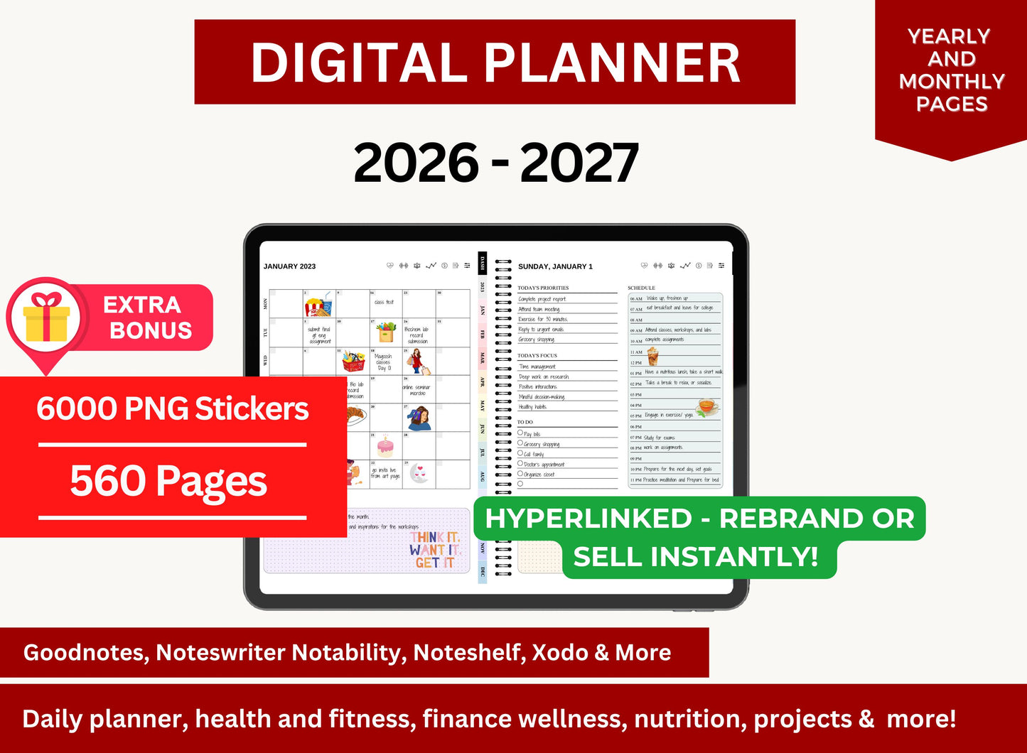 Digital Planner 2026, 2027