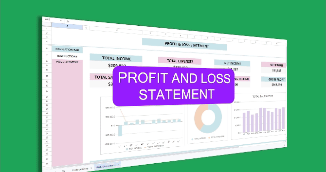 Profit and Loss Statement Spreadsheet