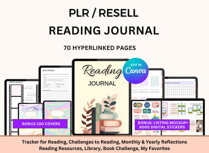 Reading Journal PLR Planner Master Resell Rights