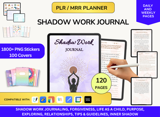 PLR Shadow work planner, shadow work plr, shadow work guide shadow work journal shadow work workbook shadow work digital shadow work prompts